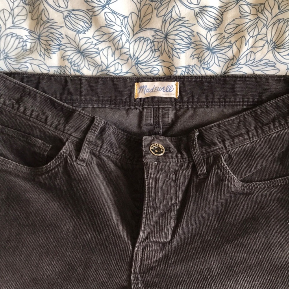 Dark grey corduroy Madewell Jeans
